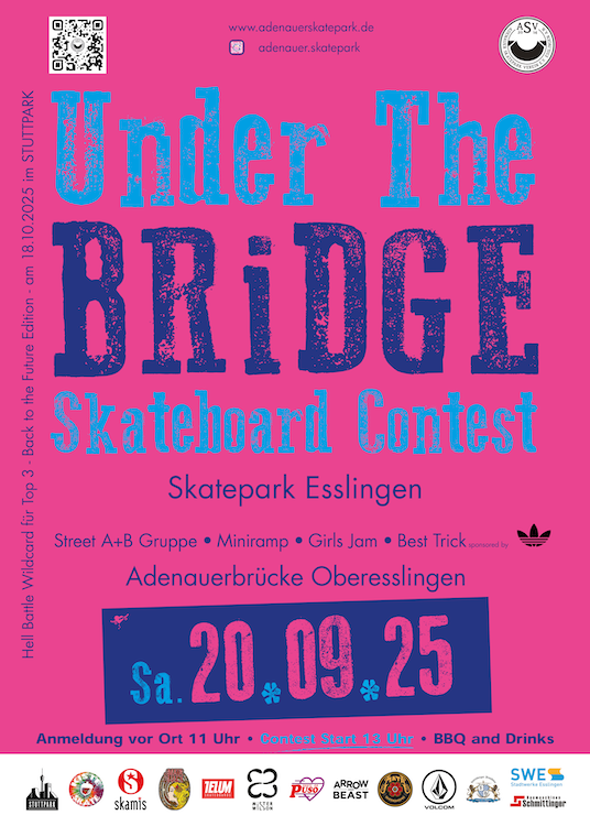 Under The Bridge Skateboard Contest - Sa. 20.09.25 - Skatepark Esslingen